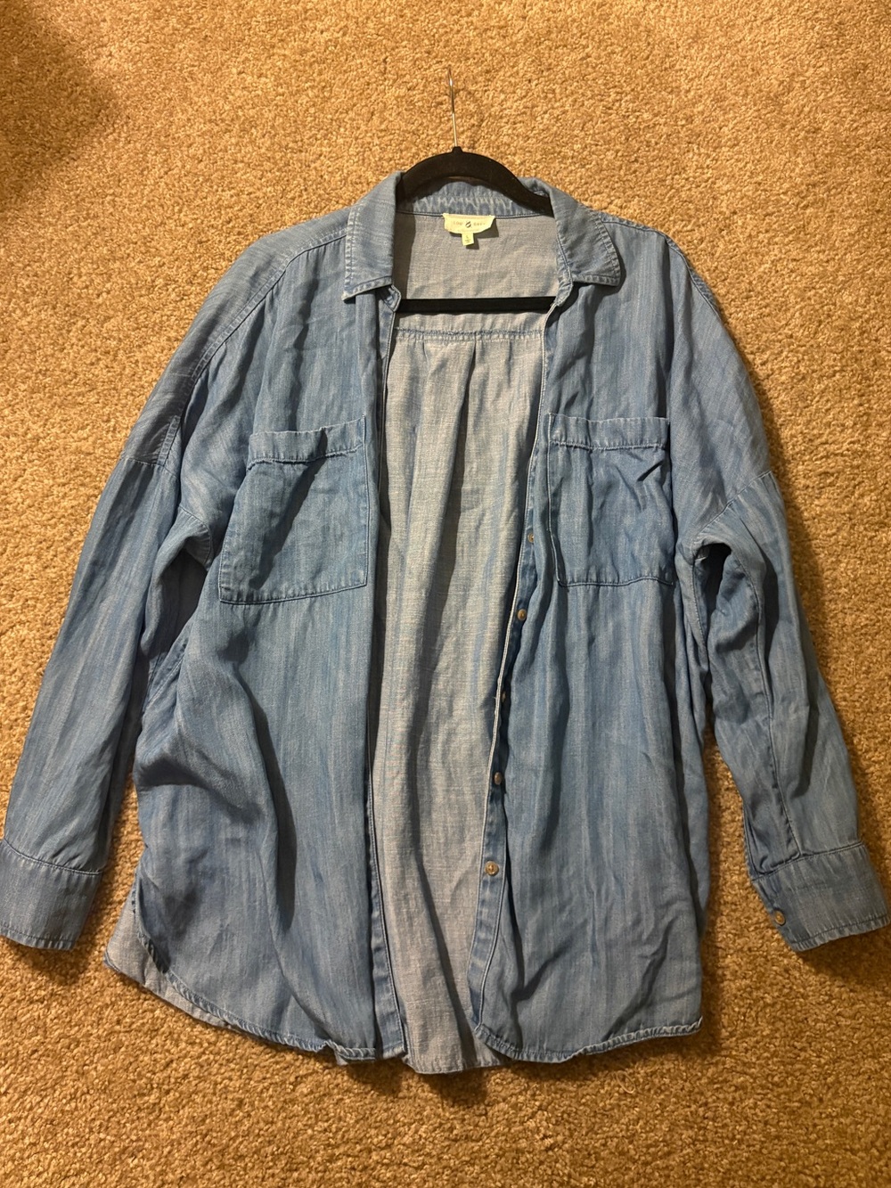 Lou & Grey Denim Button-Up Top